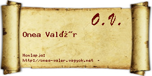 Onea Valér névjegykártya